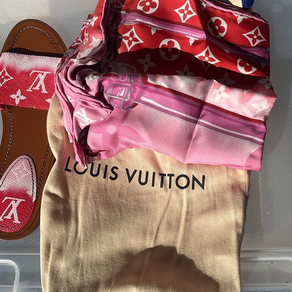 RARE LOUIS VUITTON MONOGRAM ESCALE SLIDES 37 or 6.5 - Picture 3 of 5